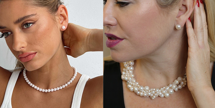 Wear Earring With Pearl Necklace